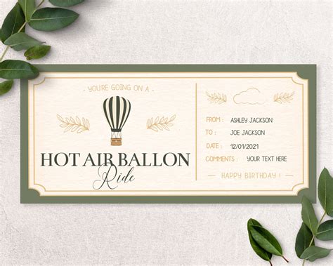 hot air balloon gift vouchers